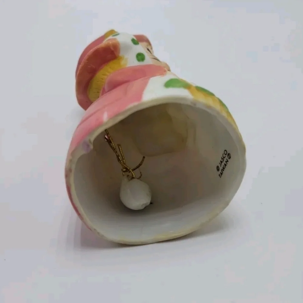 ✨️ NWT Vintage Jasco Critter Bell Bisque Porcelain Lady Cat  Christmas Decor AH